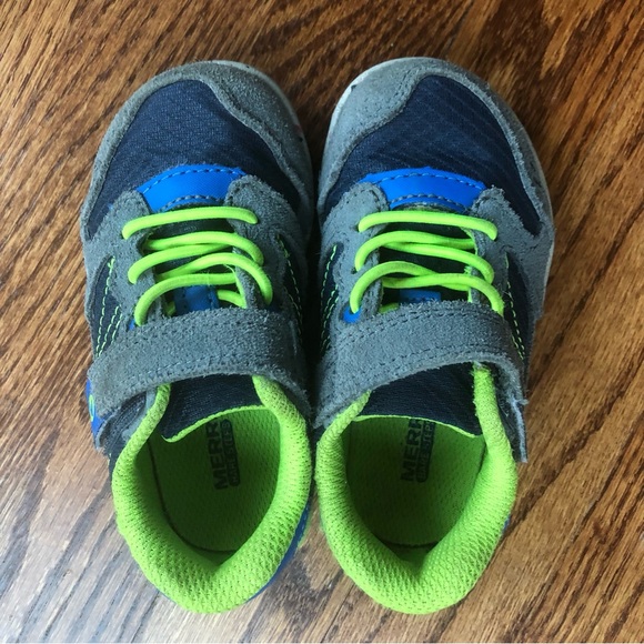 Merrell Bare steps Kids Shoes - Navy Green and Grey - Picture 2 of 11